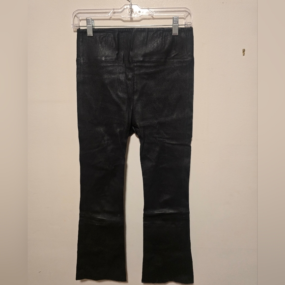 SPRWMN Black Crop Flare Leather Pants NWOT - Picture 6 of 12